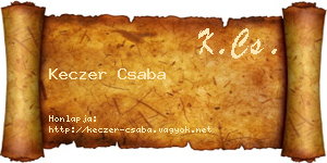 Keczer Csaba névjegykártya
