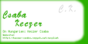 csaba keczer business card